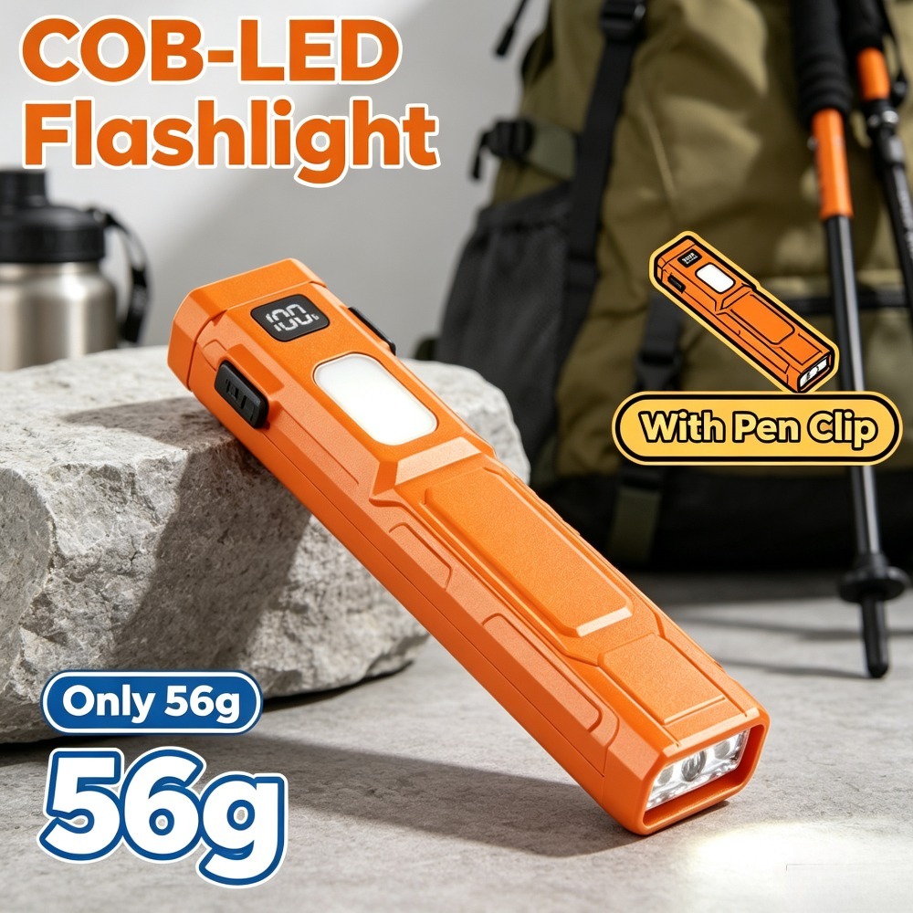 Stationery Supply - COB LED EDC Flashlight Pen‑Clip Pocket