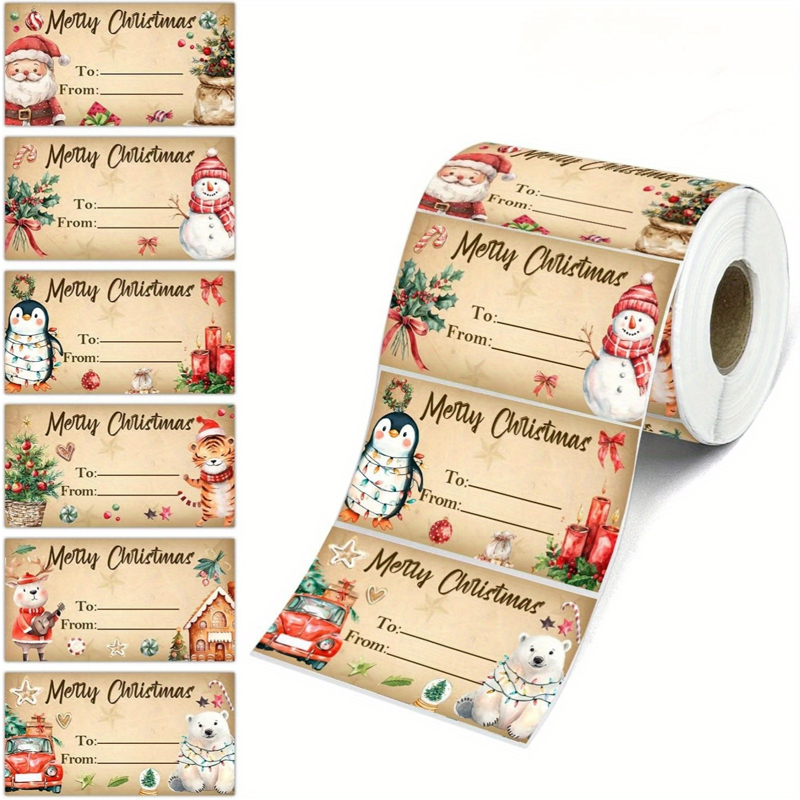 180pcs/roll Christmas Tags Sel - Sticker Label Roll review and price